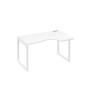 А4 Б4 044 БП (Белый премиум/Белый) Стол эргономичный правый "Классика" на металлокаркасе QUATTRO