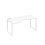 А4 Б4 045 БП (Белый премиум/Белый) Стол эргономичный левый "Классика" на металлокаркасе QUATTRO