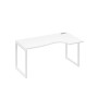 А4 Б4 046 БП (Белый премиум/Белый) Стол эргономичный правый "Классика" на металлокаркасе QUATTRO