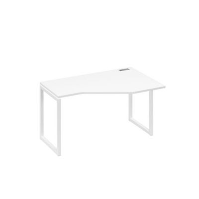 А4 Б4 054 БП (Белый премиум/Белый) Стол эргономичный правый "Техно" на металлокаркасе QUATTRO
