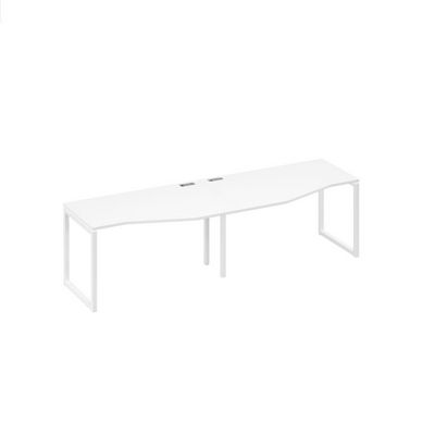 А4 Б4 063-2 БП (Белый премиум/Белый) Рабочая станция опоры QUATTRO столы 2х140 со столами Техно