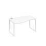 А4 Б4 063 БП (Белый премиум/Белый) Стол эргономичный левый "Техно" на металлокаркасе QUATTRO