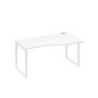 А4 Б4 066 БП (Белый премиум/Белый) Стол эргономичный правый "Техно" на металлокаркасе QUATTRO
