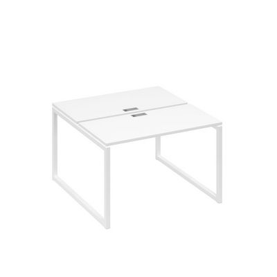 А4 Б4 170 БП (Белый премиум/Белый) Рабочая станция на каркасе QUATTRO столы 2х120