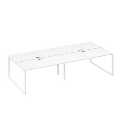 А4 Б4 175-2 БП (Белый премиум/Белый) Рабочая станция на металлокаркасе QUATTRO 4х160