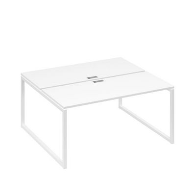 А4 Б4 175 БП (Белый премиум/Белый) Рабочая станция на каркасе QUATTRO столы 2х160