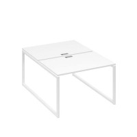 А4 Б4 176 БП (Белый премиум/Белый) Рабочая станция на каркасе QUATTRO столы 2х120