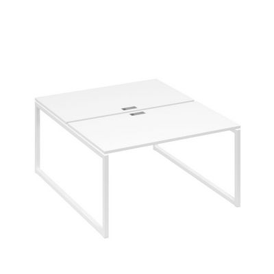 А4 Б4 177 БП (Белый премиум/Белый) Рабочая станция на каркасе QUATTRO столы 2х140