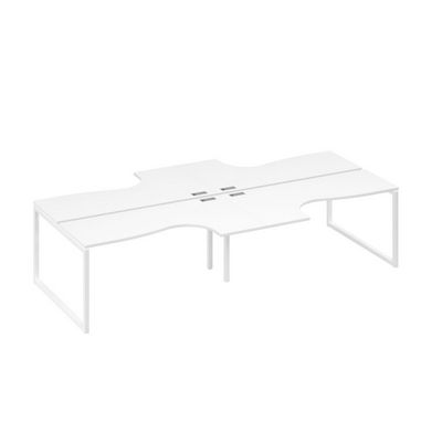 А4 Б4 182-2 БП (Белый премиум/Белый) Рабочая станция QUATTRO столы 4х160 Классика