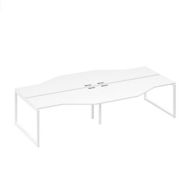 А4 Б4 188-2 БП (Белый премиум/Белый) Рабочая станция каркас QUATTRO столы 4х160 Техно