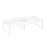 А4 Б4 191-2 БП (Белый премиум/Белый) Рабочая станция 4х160 столы Техно каркас QUATTRO