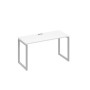 А4 С4 004 БП (Белый премиум/Серый) Стол письменный на металлокаркасе QUATTRO