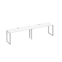 А4 С4 005-2 БП (Белый премиум/Серый) Рабочая станция 2х160 опоры QUATTRO