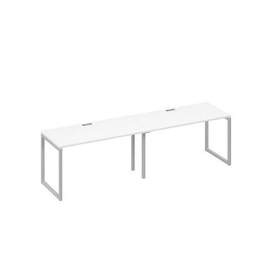 А4 С4 014-2 БП (Белый премиум/Серый) Рабочая станция 2х140 опоры QUATTRO