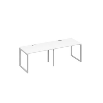 А4 С4 023-2 БП (Белый премиум/Серый) Рабочая станция 2х120 опоры QUATTRO