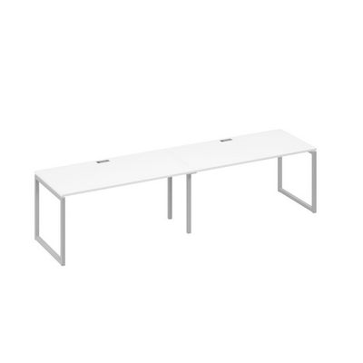 А4 С4 025-2 БП (Белый премиум/Серый) Рабочая станция 2х160 опоры QUATTRO