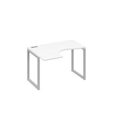 А4 С4 031 БП (Белый премиум/Серый) Стол эргономичный левый "Классика" на металлокаркасе QUATTRO