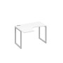 А4 С4 031 БП (Белый премиум/Серый) Стол эргономичный левый "Классика" на металлокаркасе QUATTRO