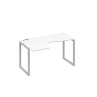 А4 С4 033 БП (Белый премиум/Серый) Стол эргономичный левый "Классика" на металлокаркасе QUATTRO