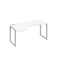 А4 С4 035 БП (Белый премиум/Серый) Стол эргономичный левый "Классика" на металлокаркасе QUATTRO