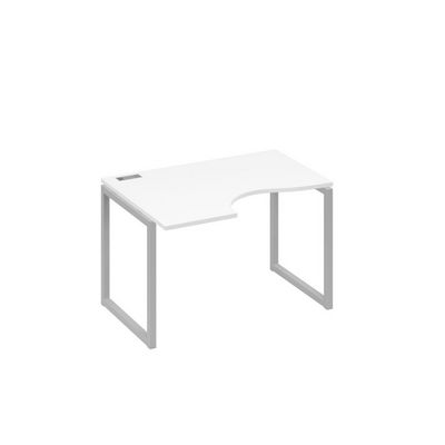 А4 С4 041 БП (Белый премиум/Серый) Стол эргономичный левый "Классика" на металлокаркасе QUATTRO