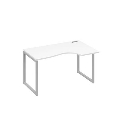 А4 С4 044 БП (Белый премиум/Серый) Стол эргономичный правый "Классика" на металлокаркасе QUATTRO