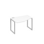 А4 С4 051 БП (Белый премиум/Серый) Стол эргономичный левый "Техно" на металлокаркасе QUATTRO