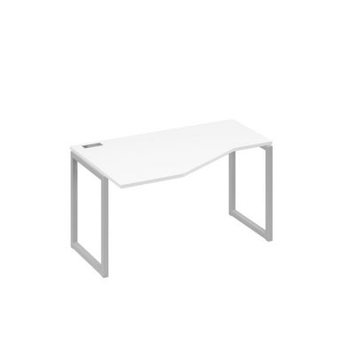 А4 С4 053 БП (Белый премиум/Серый) Стол эргономичный левый "Техно" на металлокаркасе QUATTRO