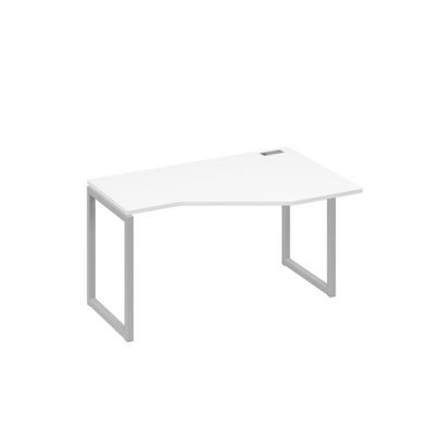 А4 С4 054 БП (Белый премиум/Серый) Стол эргономичный правый "Техно" на металлокаркасе QUATTRO