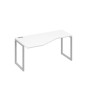 А4 С4 055 БП (Белый премиум/Серый) Стол эргономичный левый "Техно" на металлокаркасе QUATTRO