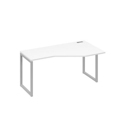 А4 С4 056 БП (Белый премиум/Серый) Стол эргономичный правый "Техно" на металлокаркасе QUATTRO