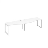 А4 С4 065-2 БП (Белый премиум/Серый) Рабочая станция опоры QUATTRO столы 2х160 со столами Техно