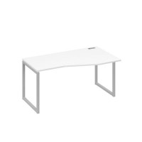 А4 С4 066 БП (Белый премиум/Серый) Стол эргономичный правый "Техно" на металлокаркасе QUATTRO