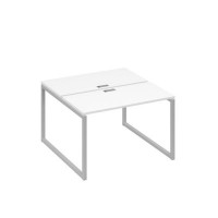 А4 С4 170 БП (Белый премиум/Серый) Рабочая станция на каркасе QUATTRO столы 2х120