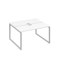 А4 С4 171 БП (Белый премиум/Серый) Рабочая станция на каркасе QUATTRO столы 2х140