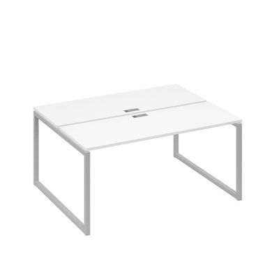 А4 С4 172 БП (Белый премиум/Серый) Рабочая станция на каркасе QUATTRO столы 2х160