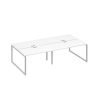 А4 С4 174-2 БП (Белый премиум/Серый) Рабочая станция на металлокаркасе QUATTRO 4х140