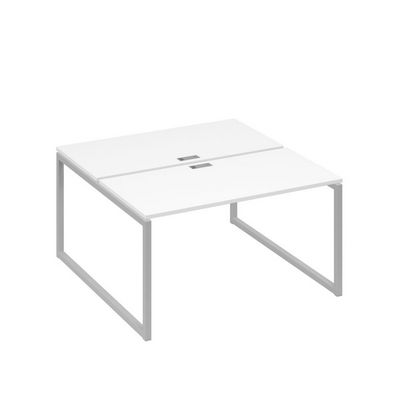 А4 С4 174 БП (Белый премиум/Серый) Рабочая станция на каркасе QUATTRO столы 2х140