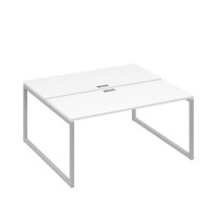 А4 С4 175 БП (Белый премиум/Серый) Рабочая станция на каркасе QUATTRO столы 2х160