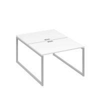 А4 С4 176 БП (Белый премиум/Серый) Рабочая станция на каркасе QUATTRO столы 2х120