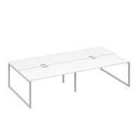 А4 С4 178-2 БП (Белый премиум/Серый) Рабочая станция металлокаркас QUATTRO 4х160