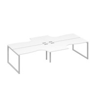 А4 С4 182-2 БП (Белый премиум/Серый) Рабочая станция QUATTRO столы 4х160 Классика
