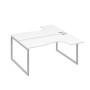 А4 С4 182 БП (Белый премиум/Серый) Рабочая станция опоры QUATTRO столы 2х160 Классика