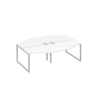 А4 С4 186-2 БП (Белый премиум/Серый) Рабочая станция каркас QUATTRO столы 4х120 Техно