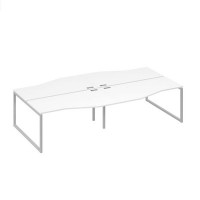 А4 С4 191-2 БП (Белый премиум/Серый) Рабочая станция 4х160 столы Техно каркас QUATTRO