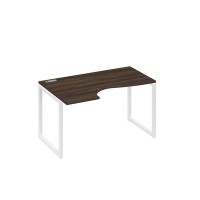 А4 Б4 043 ДР (Дуб ристретто/Белый) Стол эргономичный левый "Классика" на металлокаркасе QUATTRO
