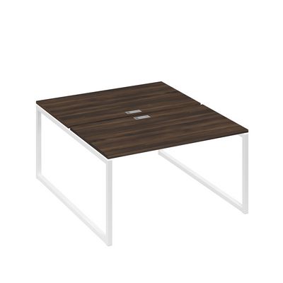 А4 Б4 177 ДР (Дуб ристретто/Белый) Рабочая станция на каркасе QUATTRO столы 2х140