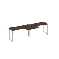 А4 С4 033-2 ДР (Дуб ристретто/Серый) Рабочая станция QUATTRO 2х140 столы Классика эргономичные