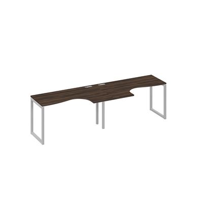 А4 С4 033-2 ДР (Дуб ристретто/Серый) Рабочая станция QUATTRO 2х140 столы Классика эргономичные