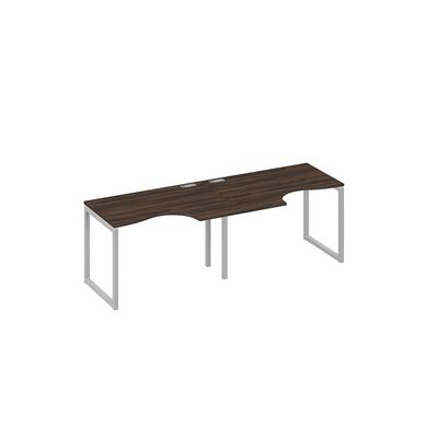 А4 С4 041-2 ДР (Дуб ристретто/Серый) Рабочая станция QUATTRO 2х120 столы Классика эргономичные